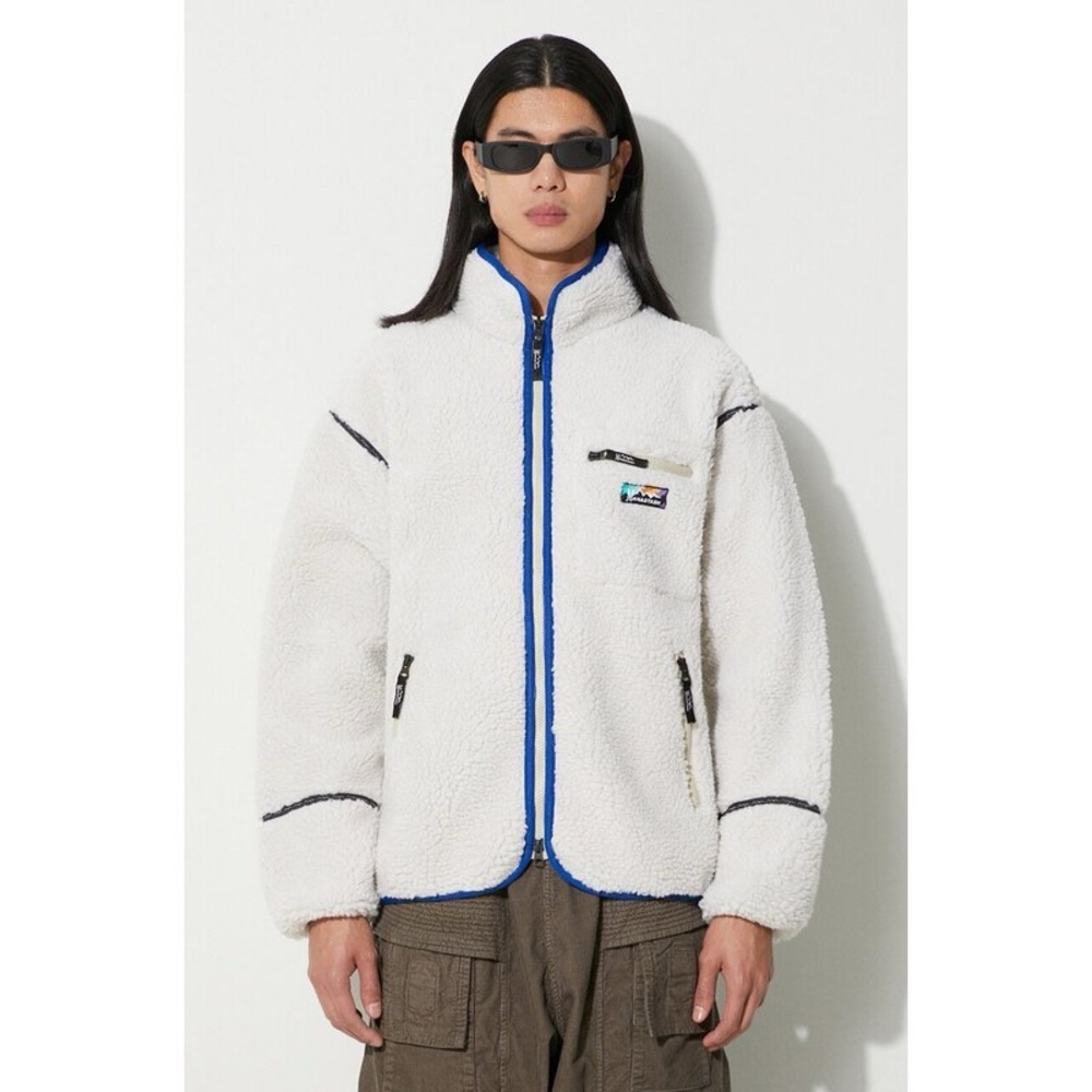 Manastash White and Blue Teddy fleece Jacket brand new